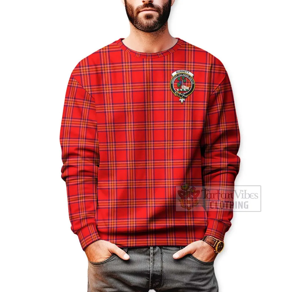 Burnett Tartan Sweatshirt with Family Crest Celtic Skull Style