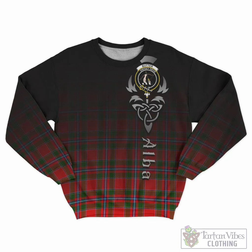 Butter Tartan Sweatshirt Featuring Alba Gu Brath Family Crest Celtic Inspired