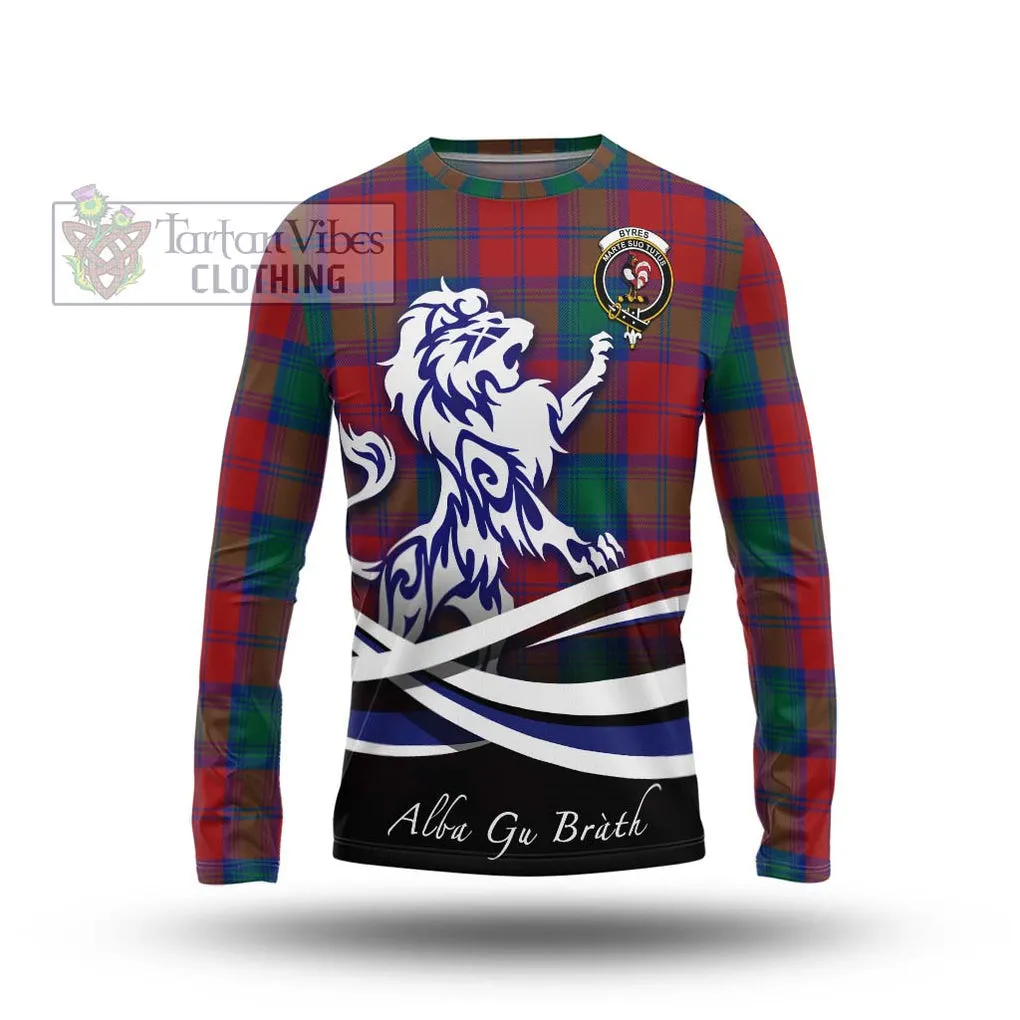 Byres (Byses) Tartan Long Sleeve T-Shirt with Alba Gu Brath Regal Lion Emblem