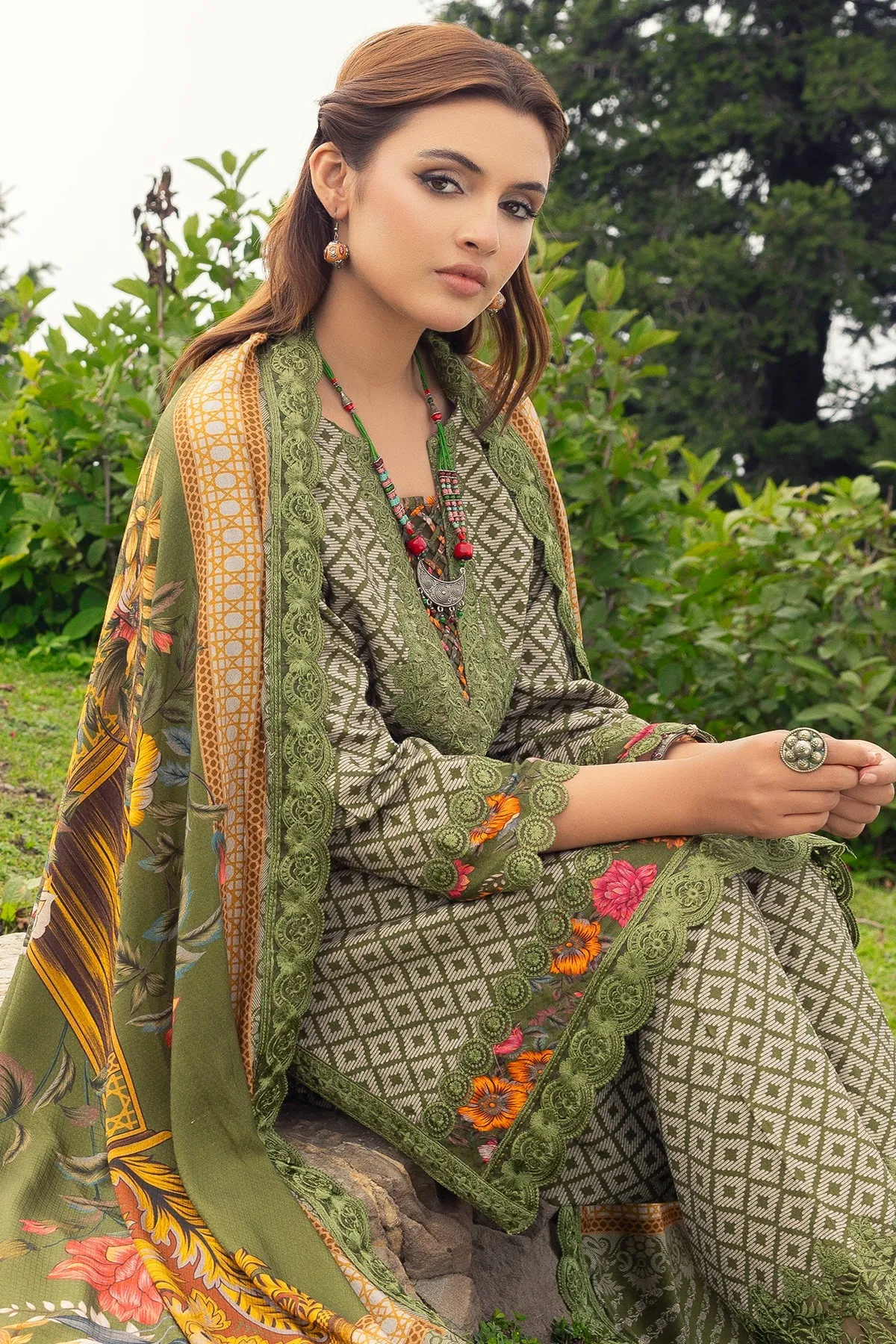 Charizma Combination Fall/Winter with Embroidered Shawl – CCW4-08