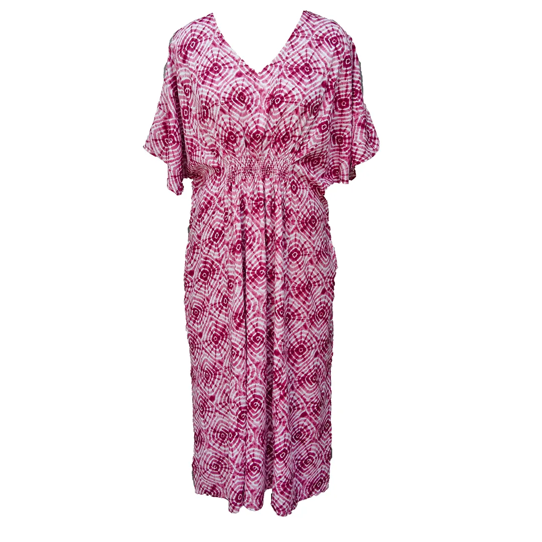 Cherry Tie Dye Smocked Maxi Dress Size 16-32 PL13