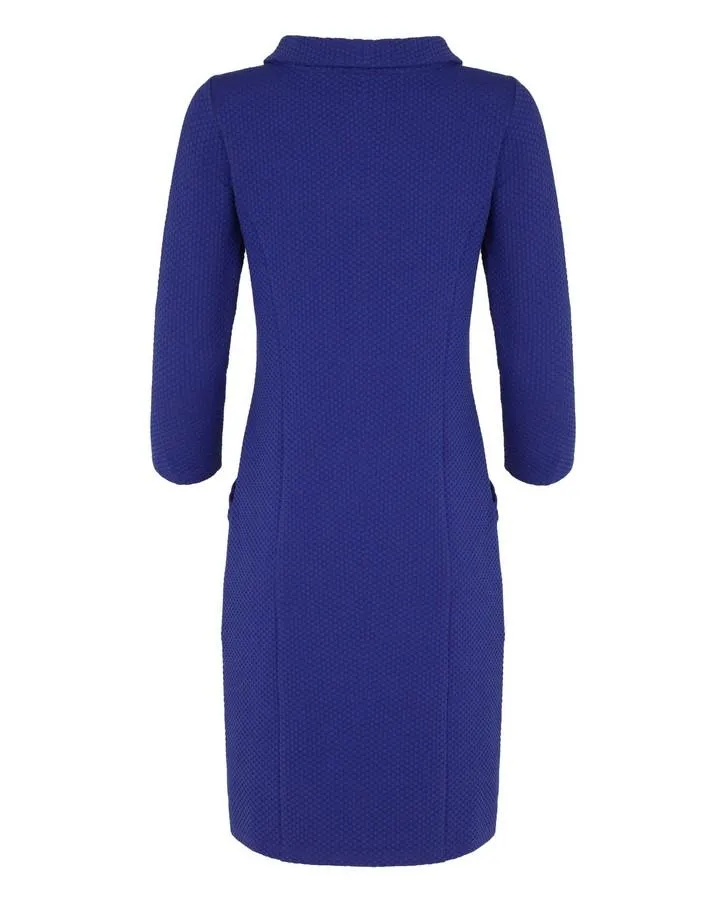 Cobalt Bardot Neck Textured Dress