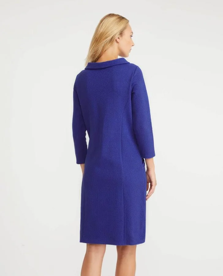 Cobalt Bardot Neck Textured Dress