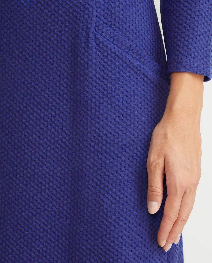 Cobalt Bardot Neck Textured Dress