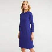 Cobalt Bardot Neck Textured Dress