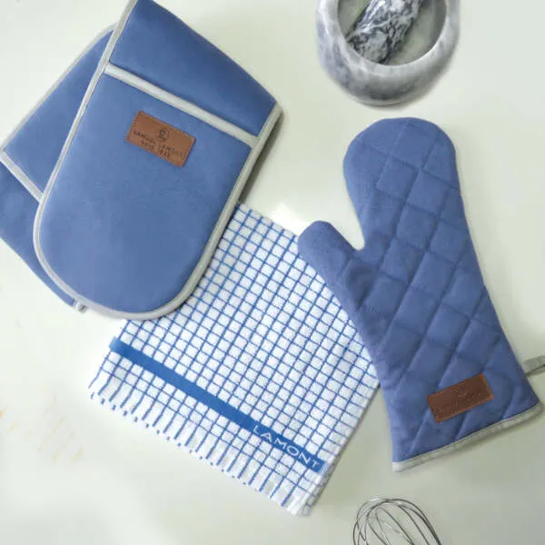 Cornflower Blue Cotton Canvas Oven Gauntlet