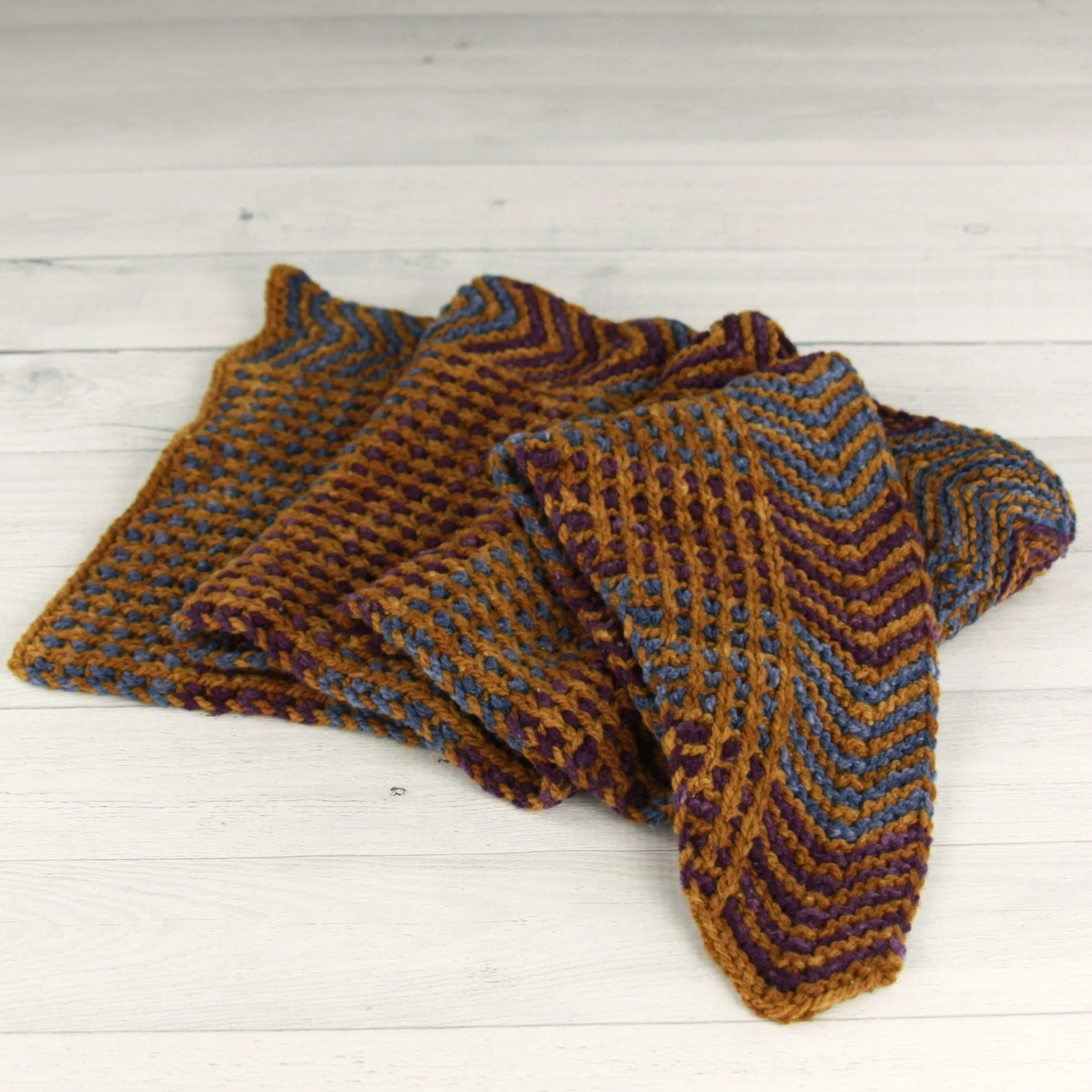 Corrugated Curves Knit Shawl