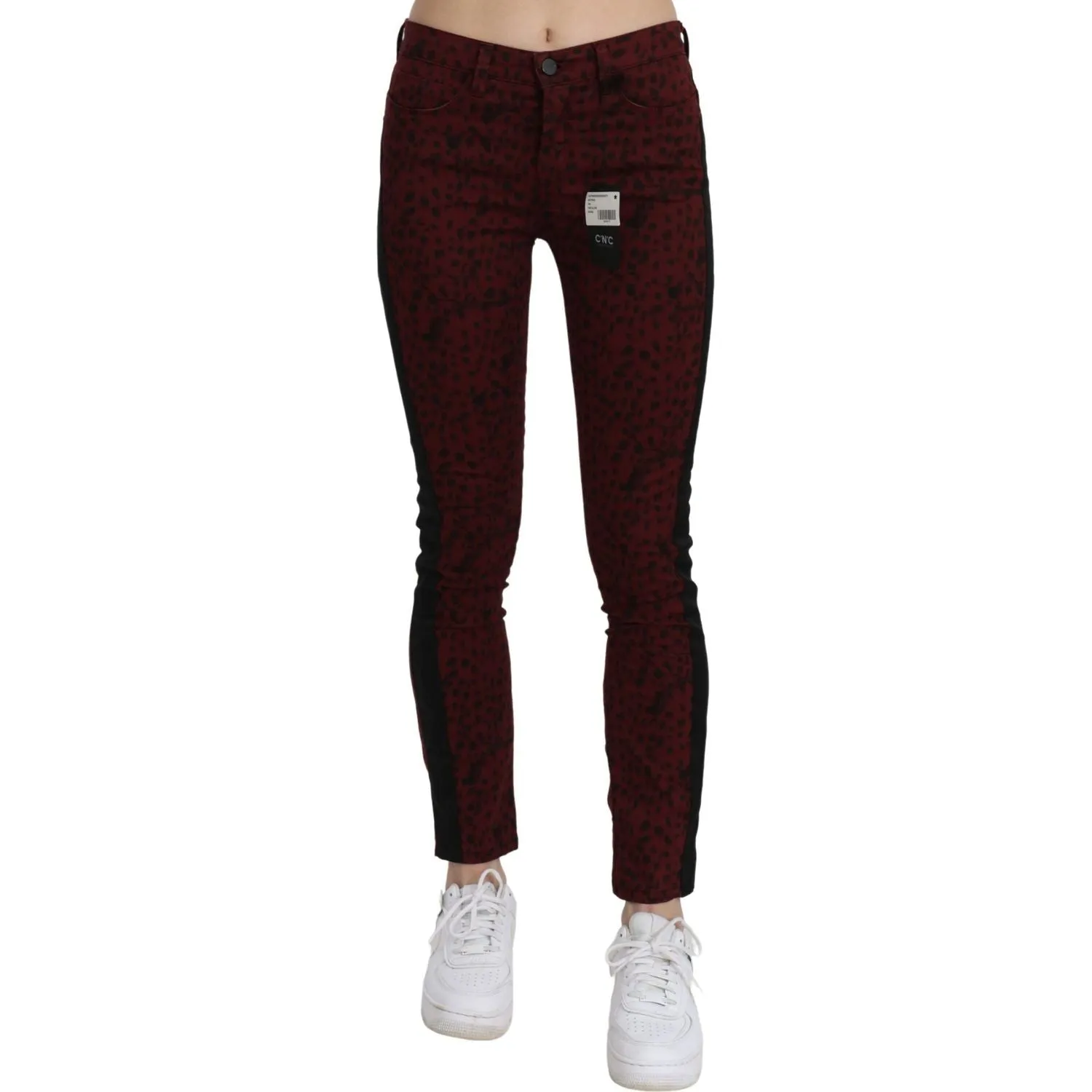 Costume National Bordeaux Slim Fit Designer Jeans