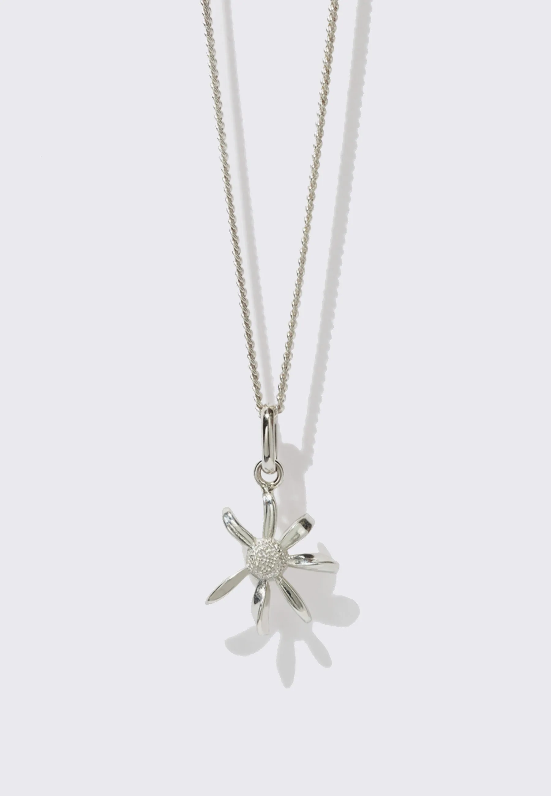 Daisy Charm Necklace - Silver