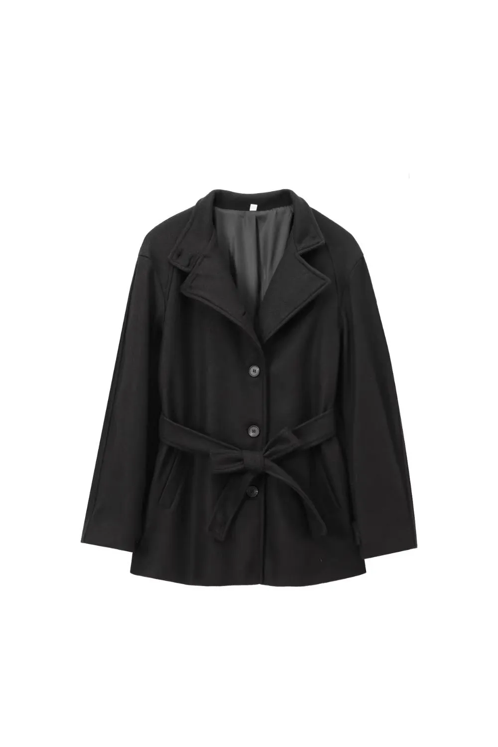 ‘Damaris' Belted Solid-Color Mid-Length Overcoat