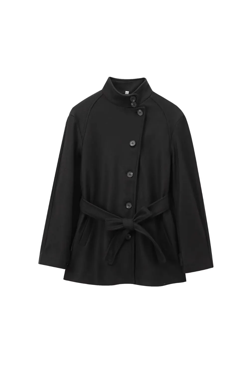 ‘Damaris' Belted Solid-Color Mid-Length Overcoat