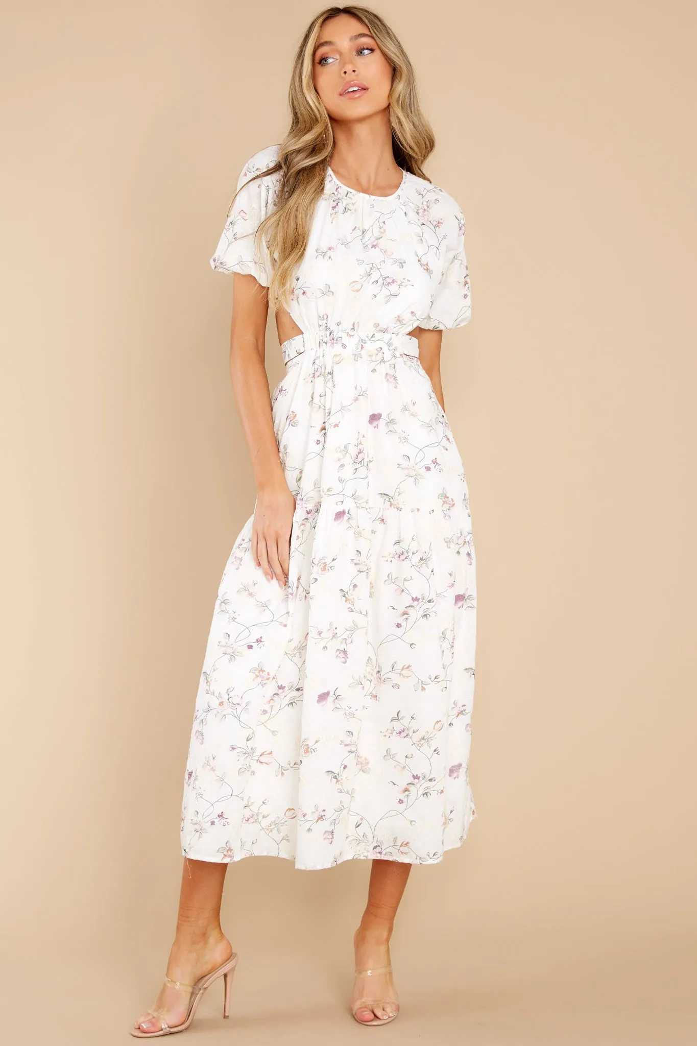 Daytime Ventures Ivory Floral Print Maxi Dress