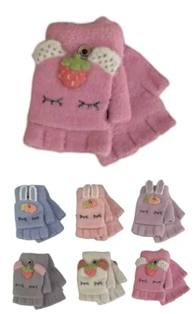 DBGK7807 Kids Cute Face Knit Winter Gloves 12prs Pack