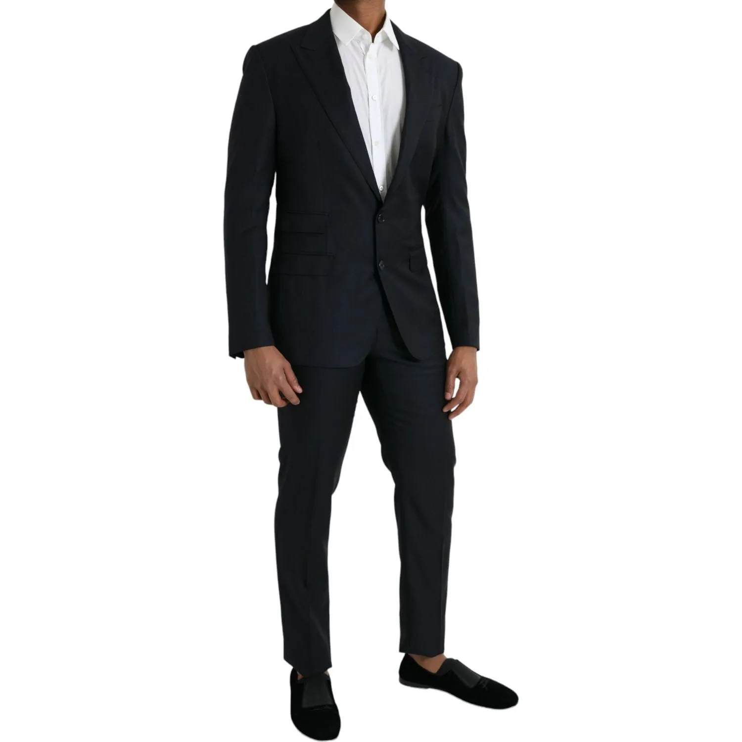 Dolce & Gabbana Dark Blue Wool NAPOLI Formal 2 Piece Suit