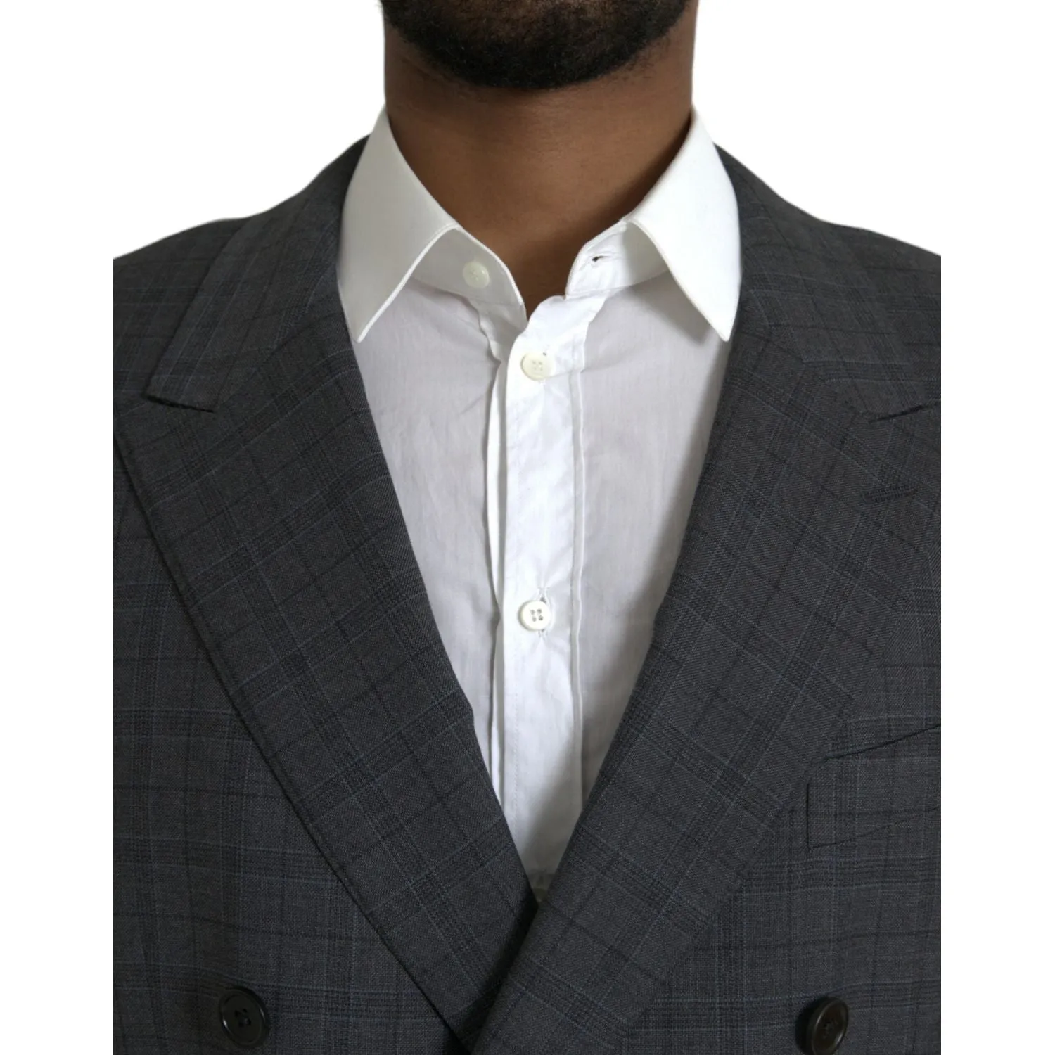 Dolce & Gabbana Gray Plaid Wool MARTINI Formal 2 Piece Suit