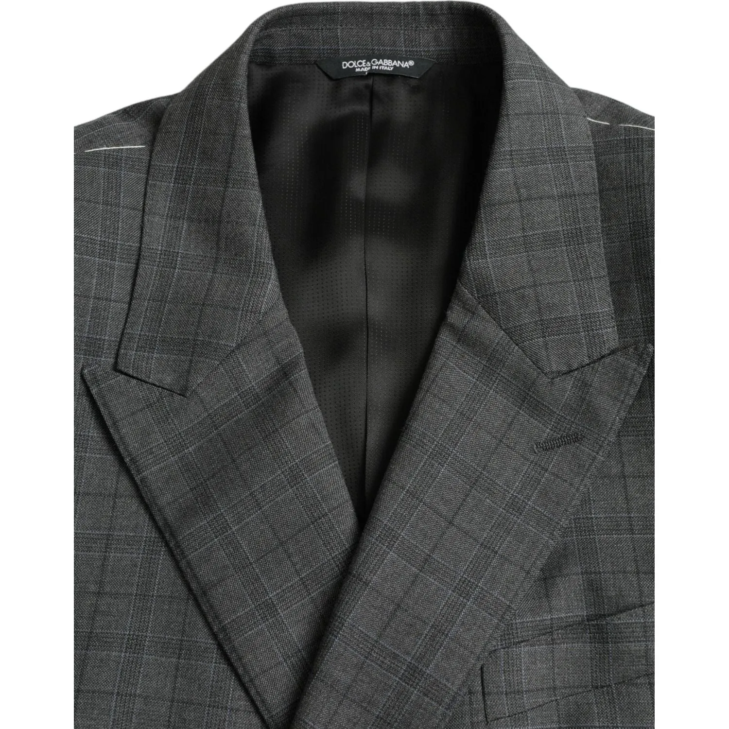 Dolce & Gabbana Gray Plaid Wool MARTINI Formal 2 Piece Suit