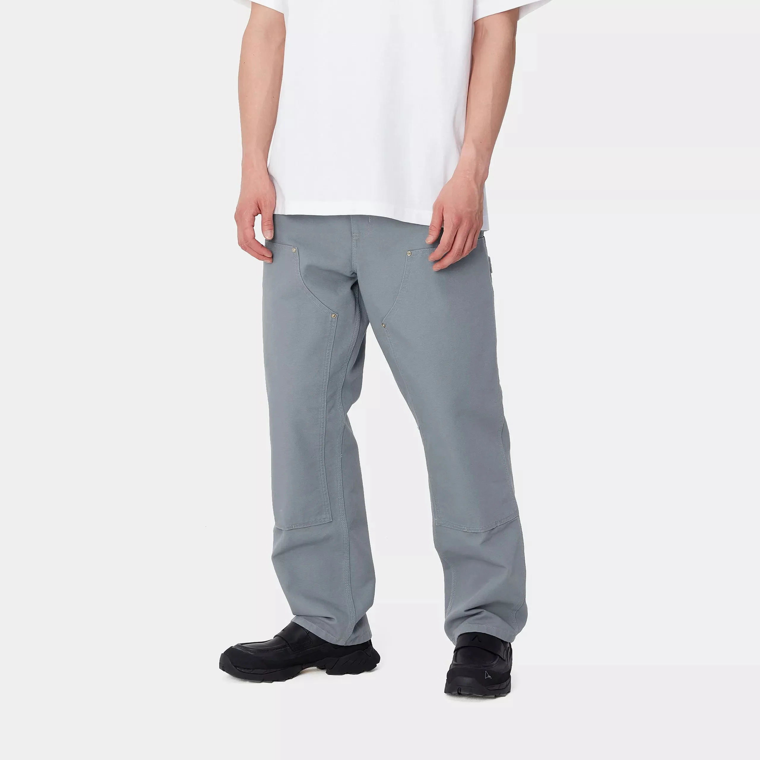 DOUBLE KNEE PANTS (Dove Grey Rinsed)