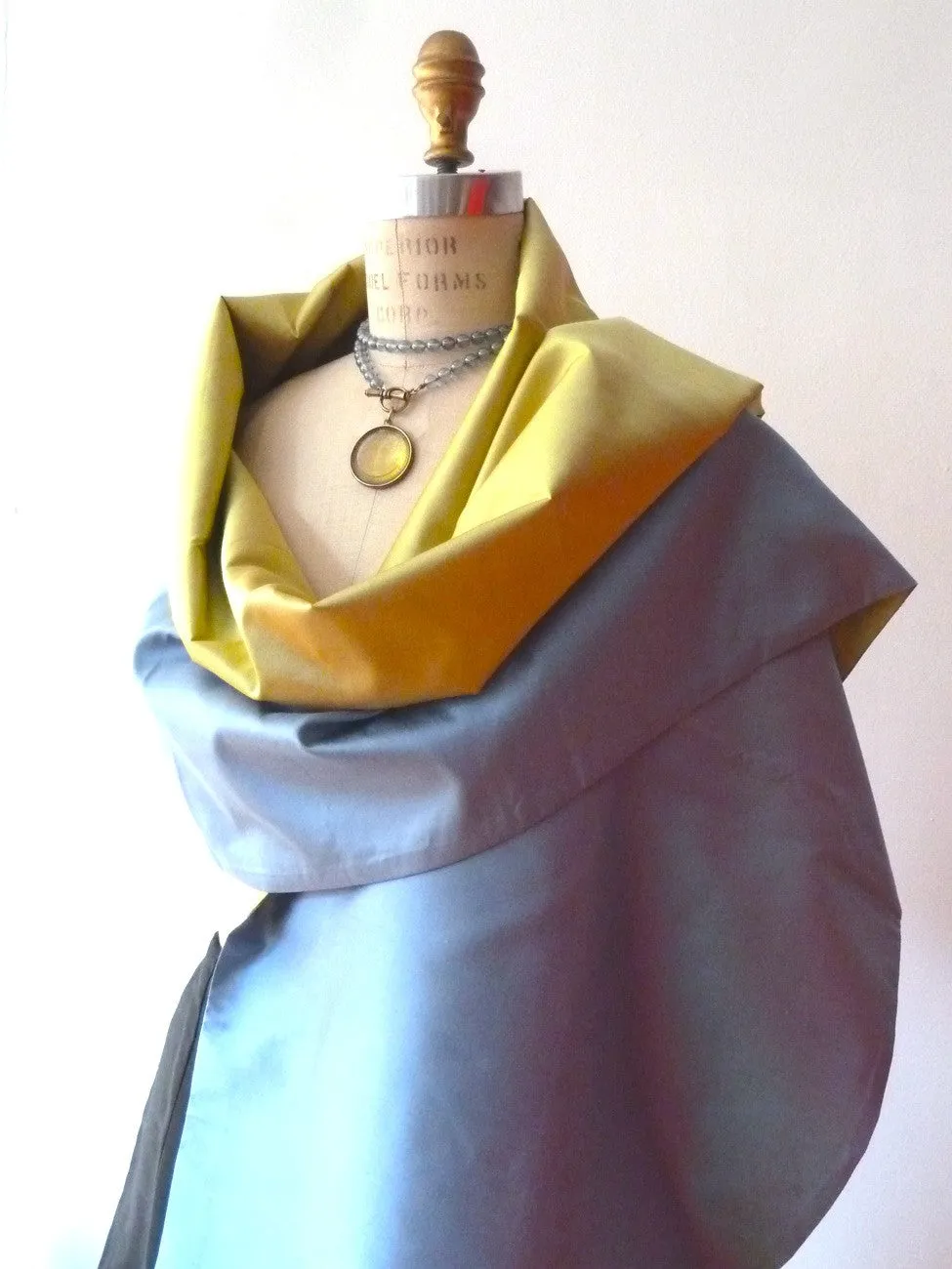 Double Sided Evening Shawl Powder Blue Citrine