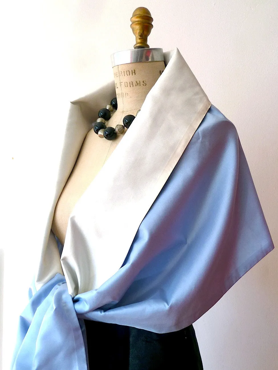 Double Sided Evening Shawl Powder Blue Citrine