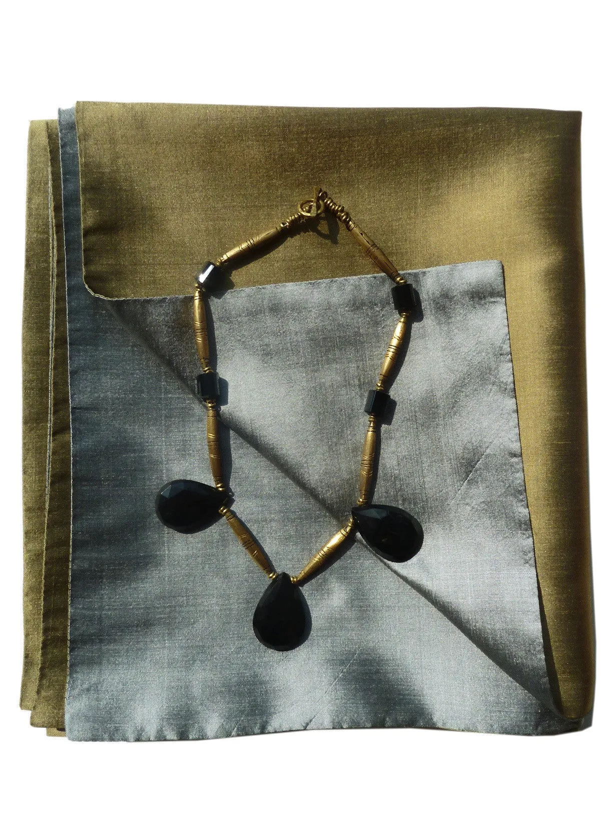 Double Sided Evening Shawl Silver Brass