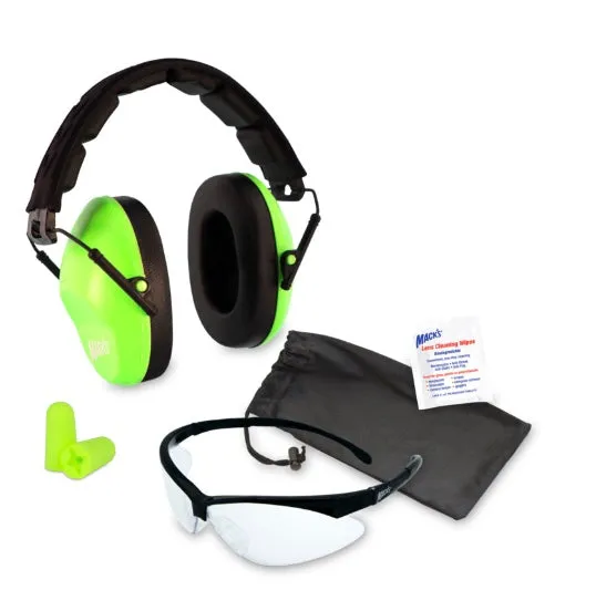 Double-Up®  Safety Kit (Earmuffs, Clear Safety Glasses with Storage Pouch, Earplugs, Lens Wipes)