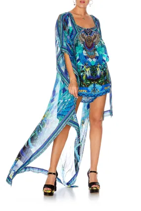 DRAPE LONG BACK OVERLAY AMAZON AZURE