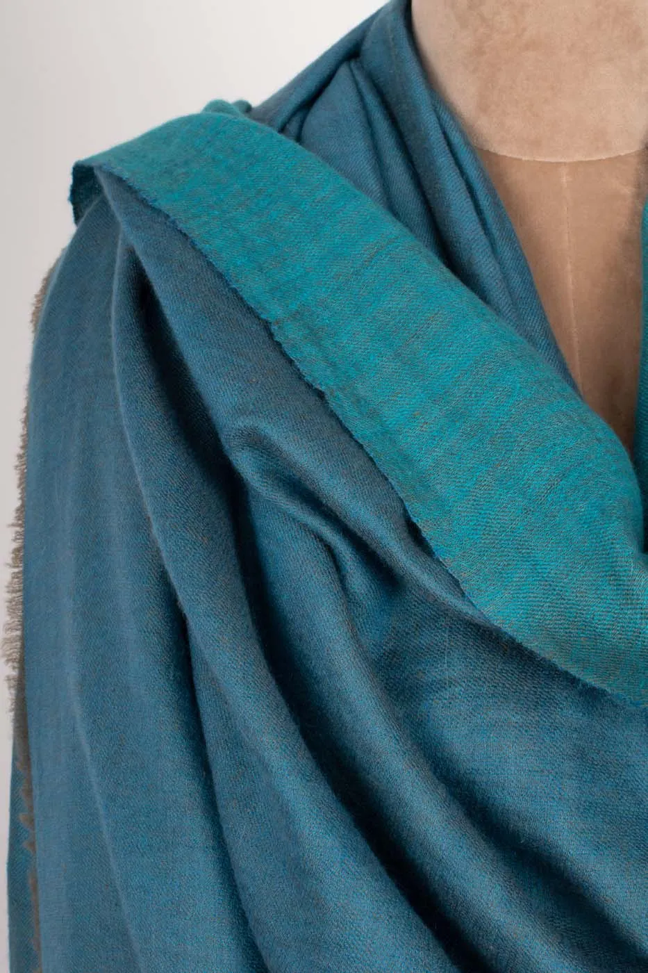 Dreamy Blue Dorukha Cashmere Shawl -  KENTAU