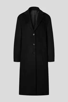 Eduardo Women Wool Coat Single-Breasted Chesterfield Long Overcoat.