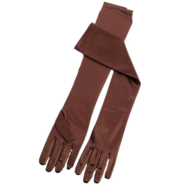 Elegant Long Satin Evening Gloves