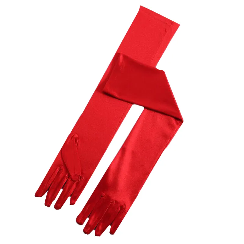 Elegant Long Satin Evening Gloves