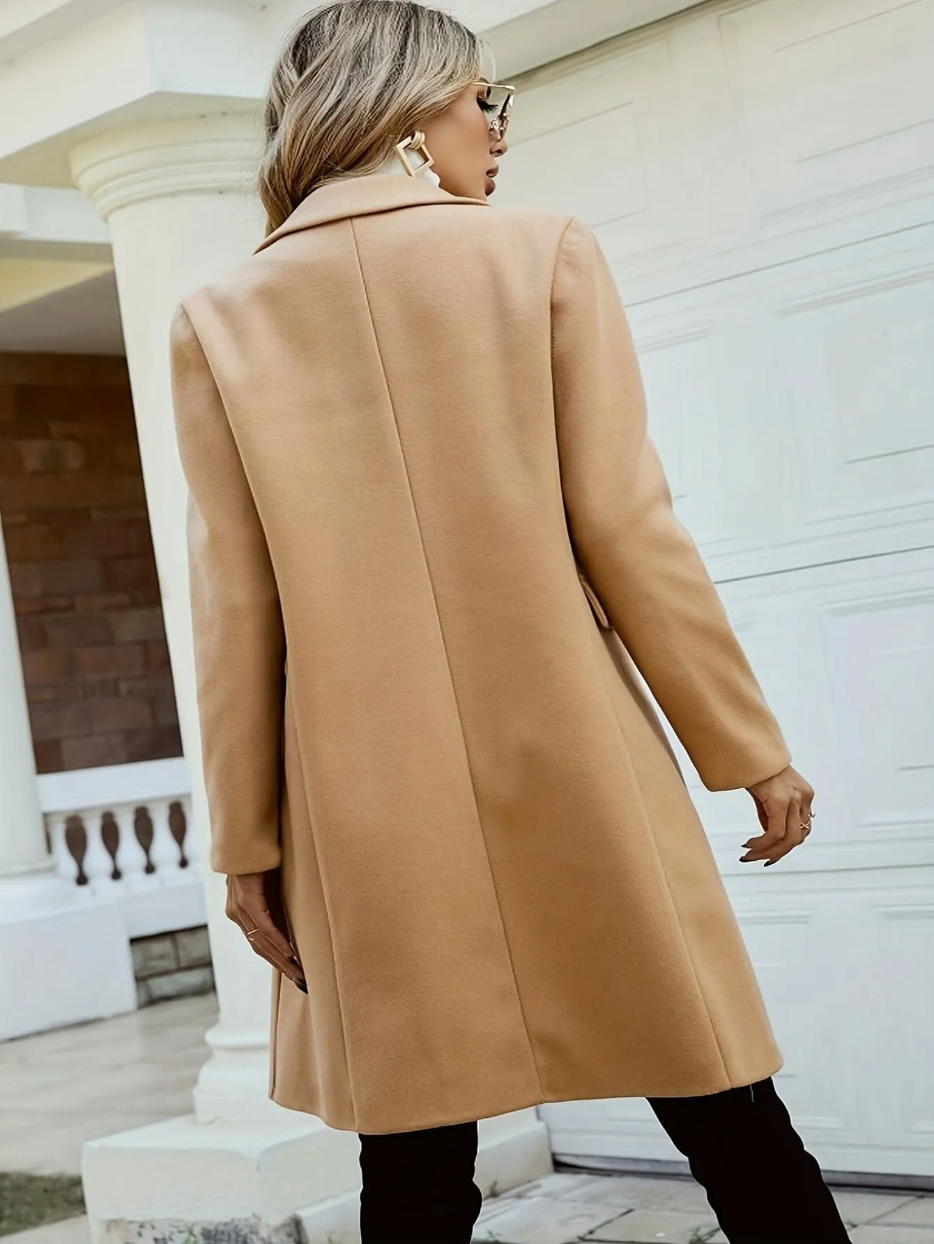 Elegant Womens WaterResistant DoubleBreasted Winter Overcoat