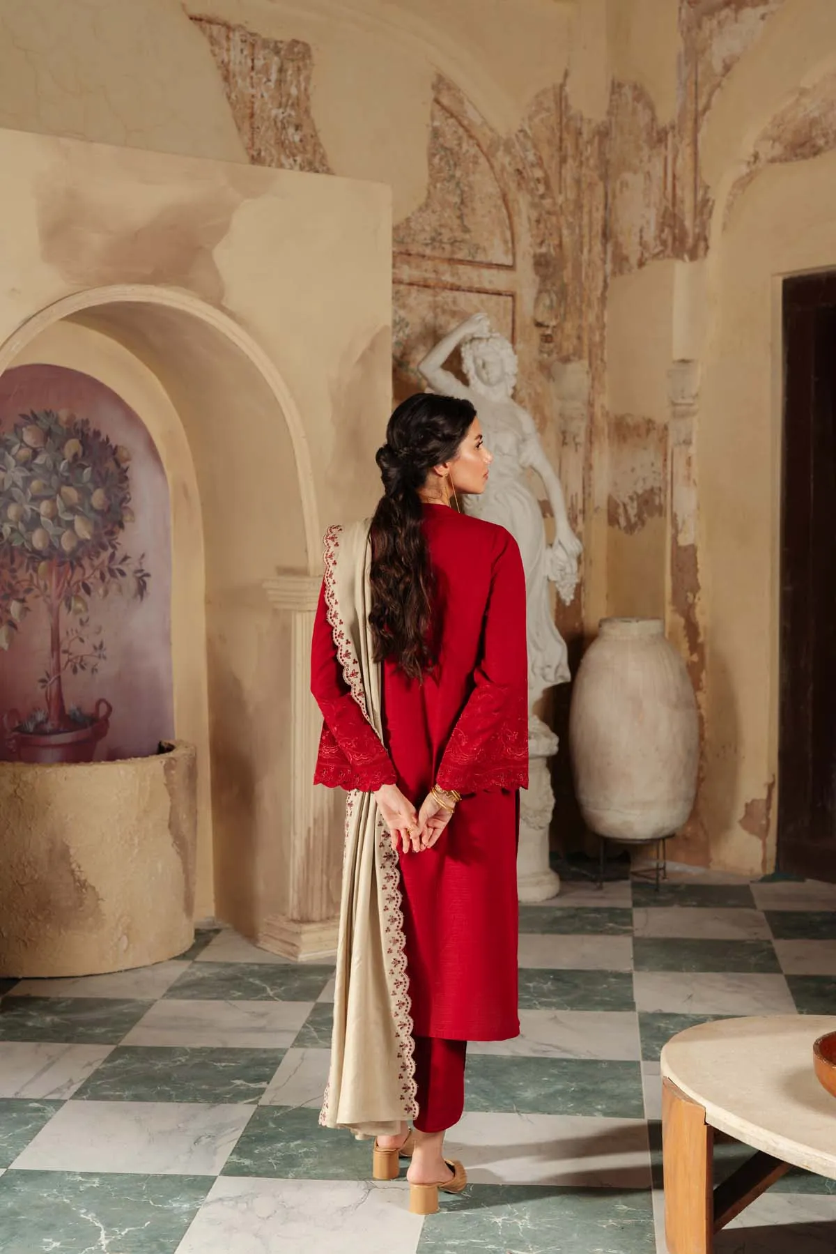 Embroidered Khaddar 3 Piece