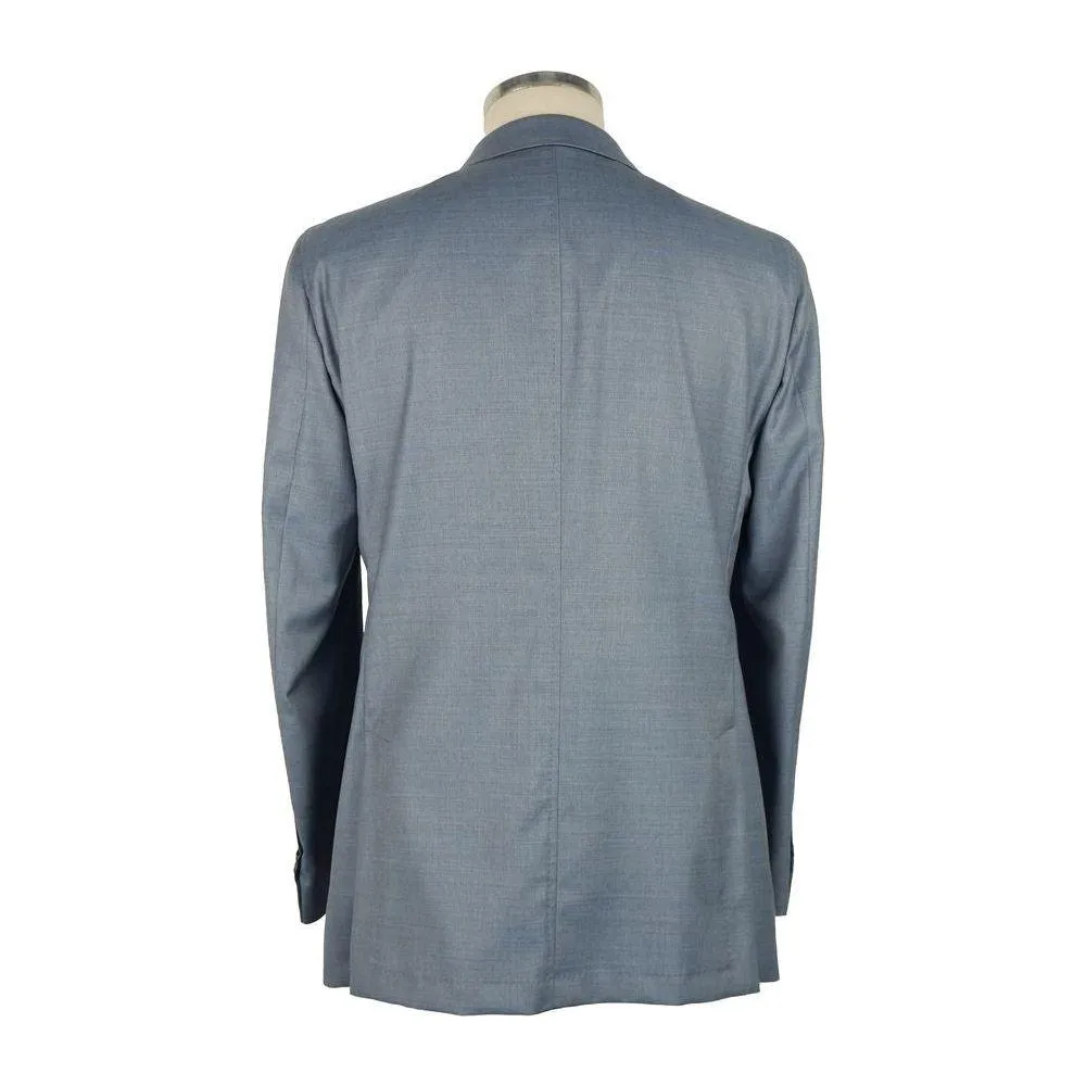 Emilio Romanelli Light Blue Wool Men's Blazer