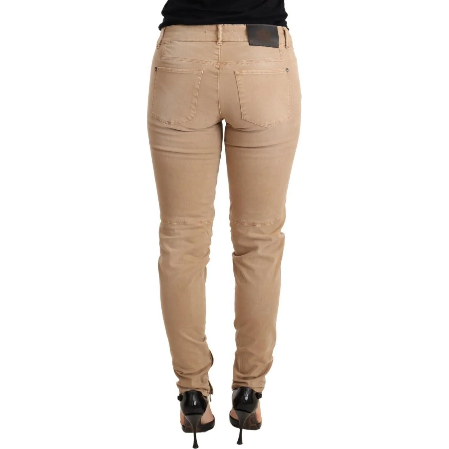 Ermanno Scervino Chic Low Waist Skinny Cotton Trousers