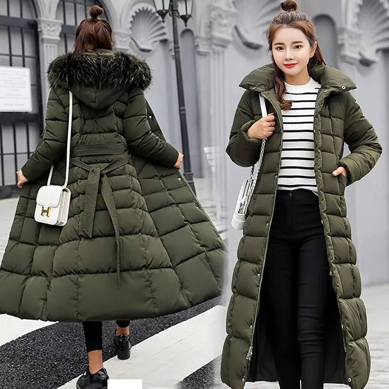 Fashion Slim Women Winter Jacket Cotton Padded Warm Thicken Ladies Coat Long Coats Parka Womens Jackets