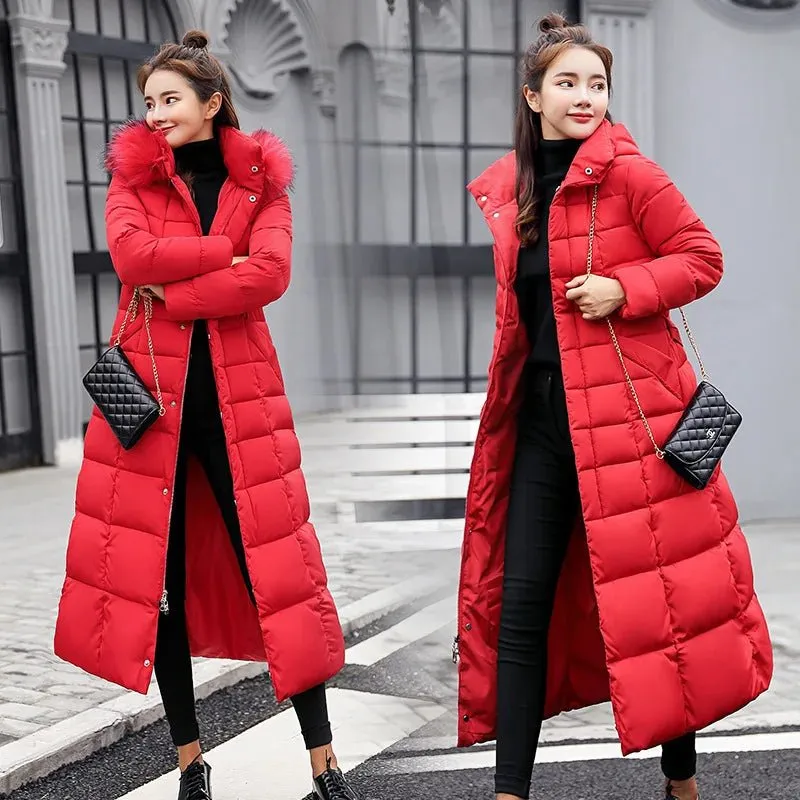 Fashion Slim Women Winter Jacket Cotton Padded Warm Thicken Ladies Coat Long Coats Parka Womens Jackets