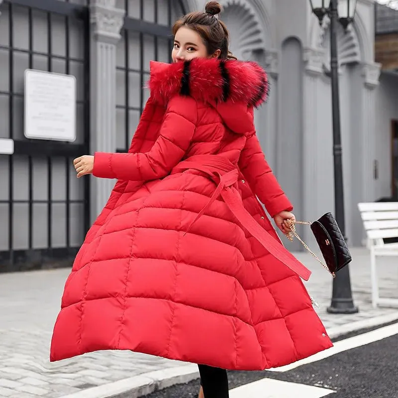 Fashion Slim Women Winter Jacket Cotton Padded Warm Thicken Ladies Coat Long Coats Parka Womens Jackets