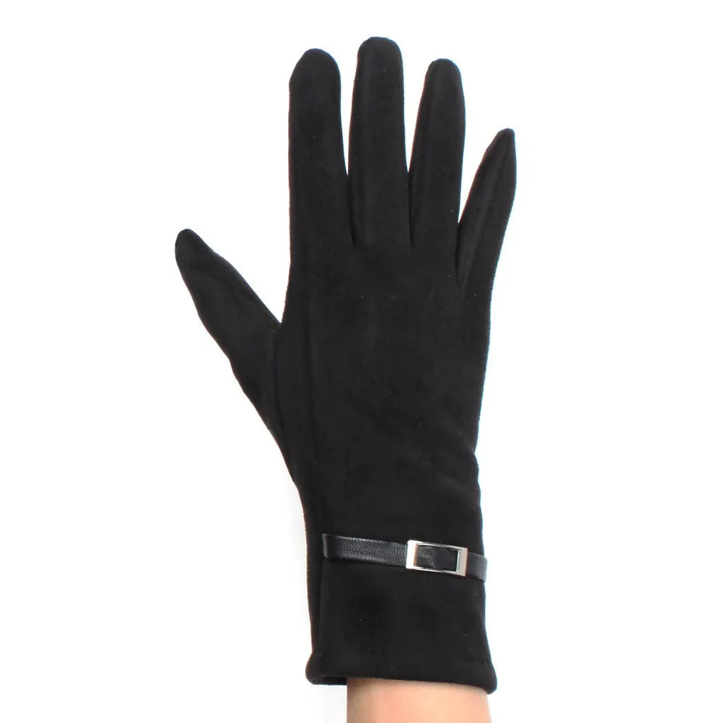 Faux Suede Lined Texting Gloves