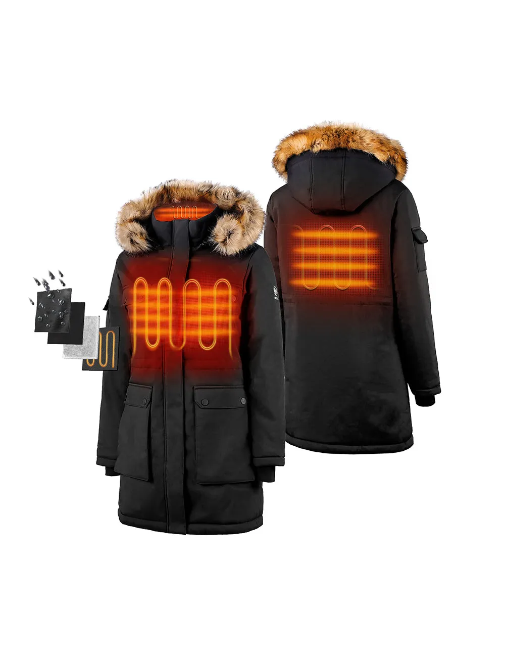 Final Sale - Women's Heated Thermolite® Parka (4 Heating Zones) - Black