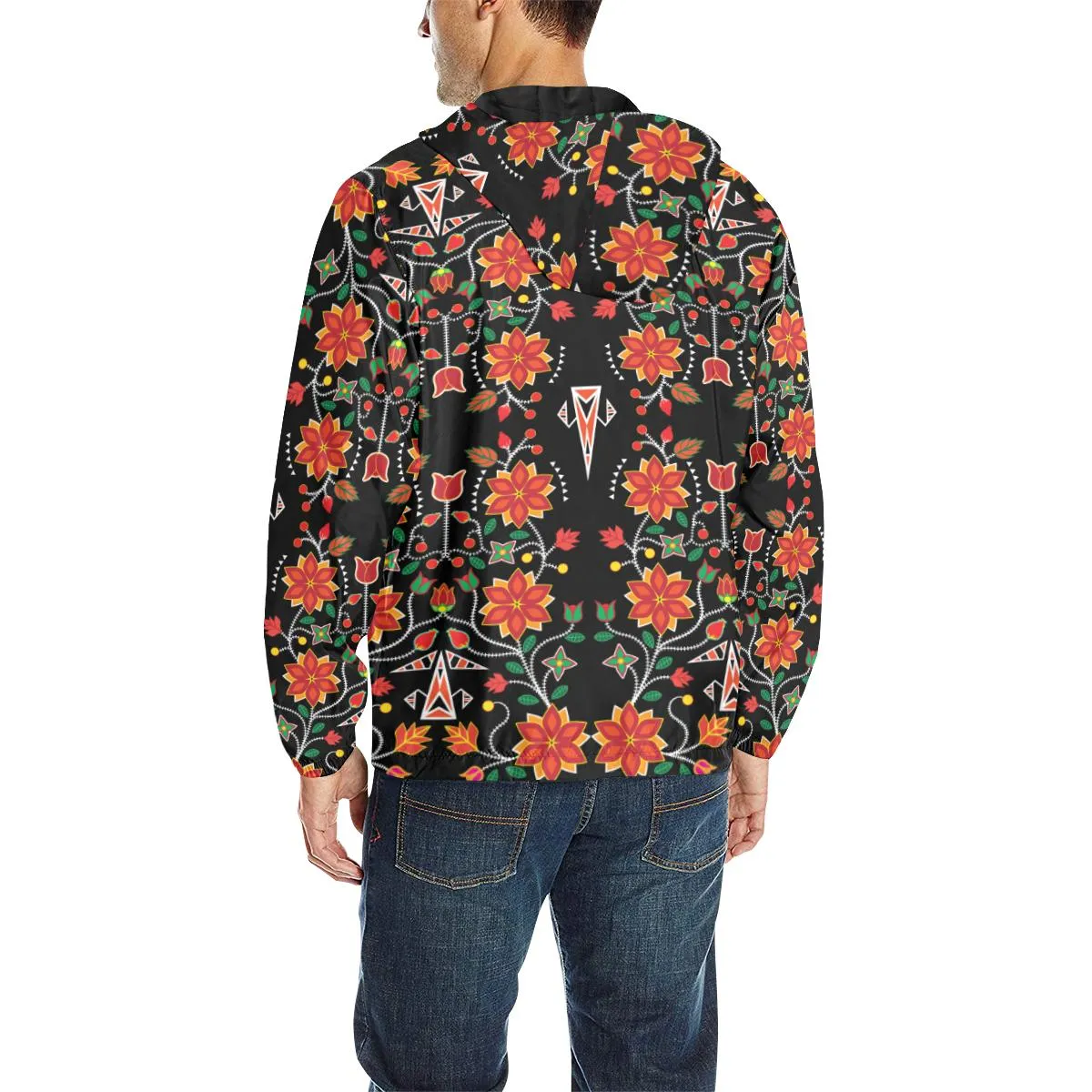 Floral Beadwork Six Bands Unisex Quilted Coat