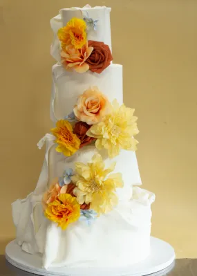 Fondant Draping Wedding Cake