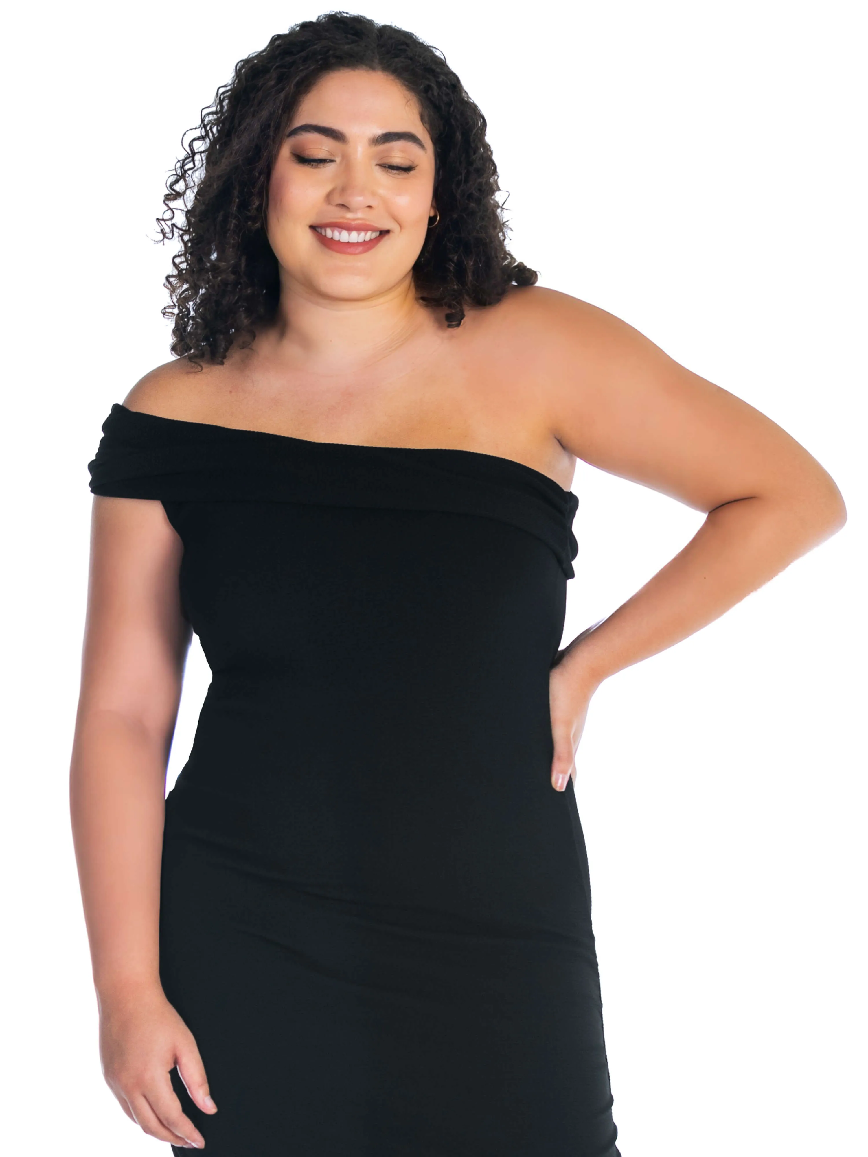 Formal One Shoulder Rouched Mermaid Plus Size Maxi Dress