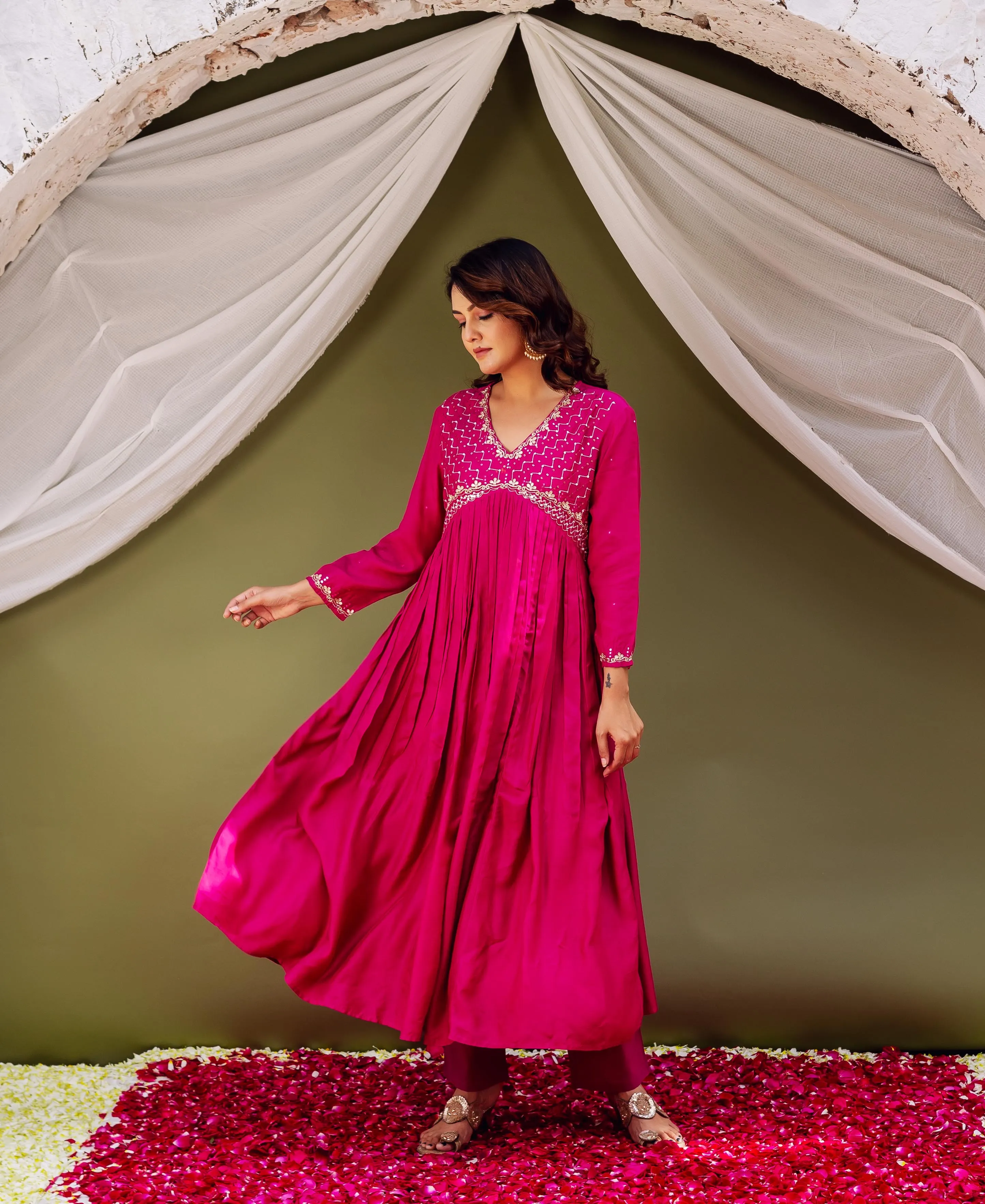 Fuchsia Bliss Long Kurta