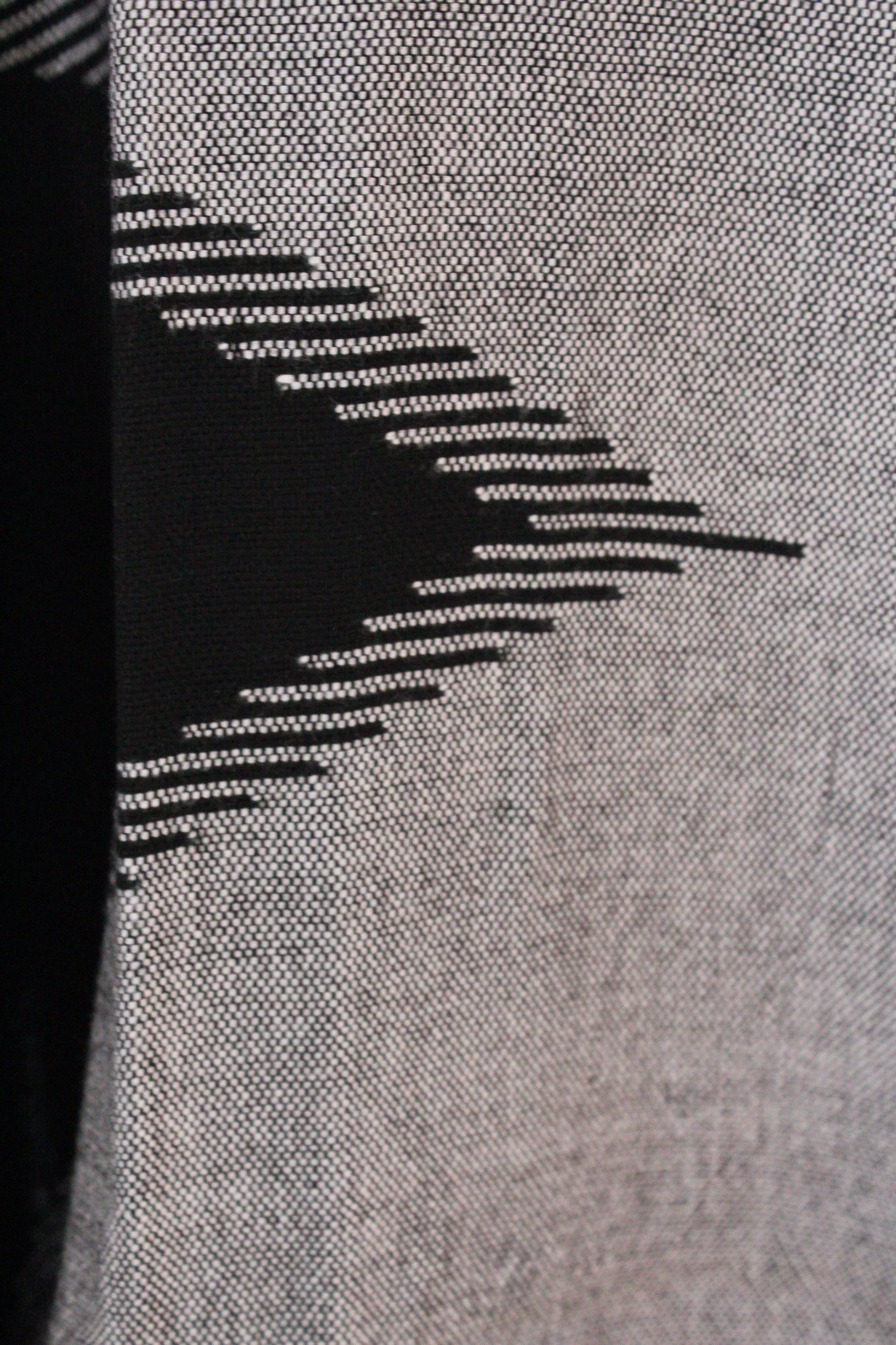 Geometric Handwoven Shawl - Black & White