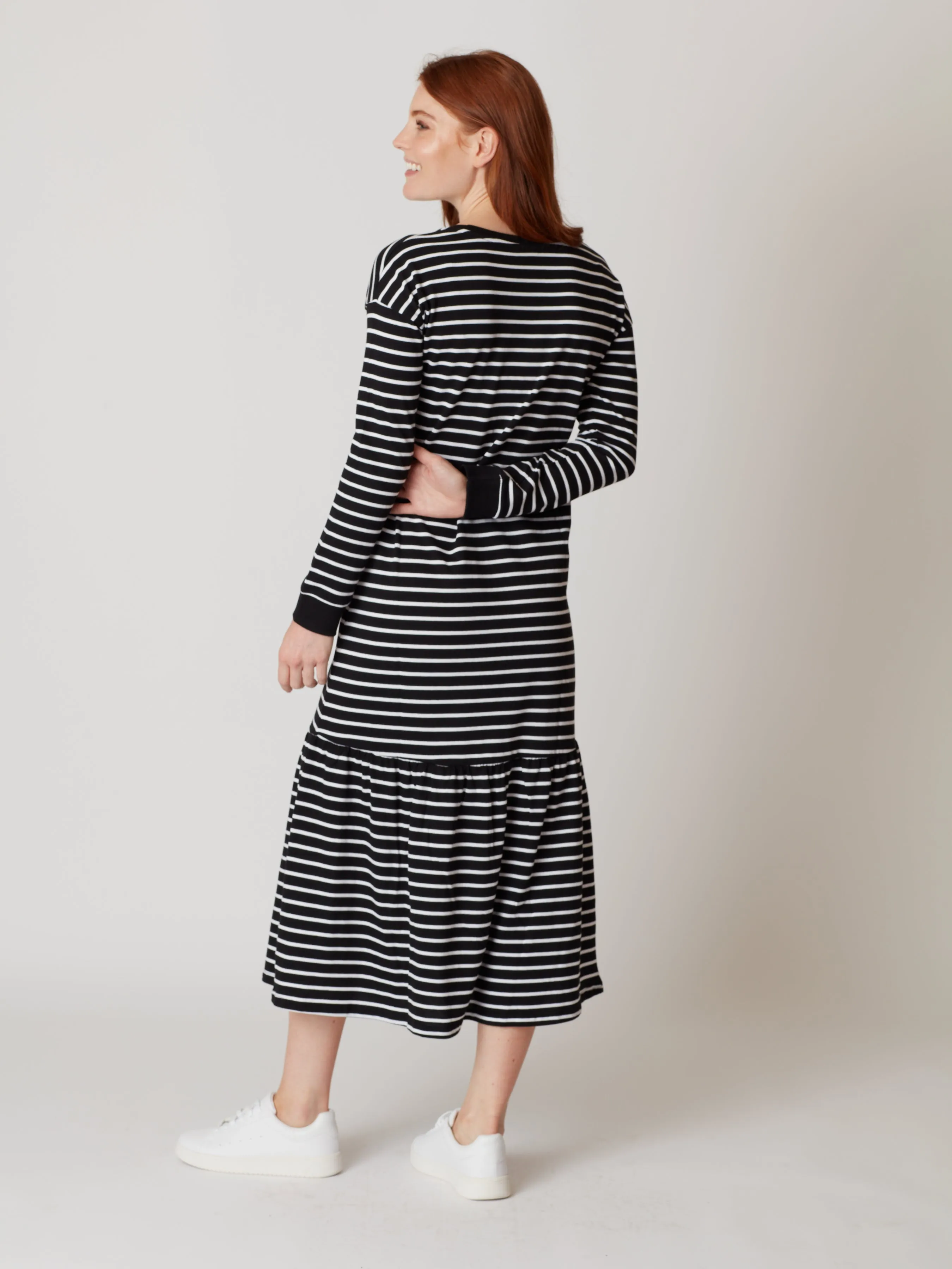 Gianna Striped Cotton Midi Dress