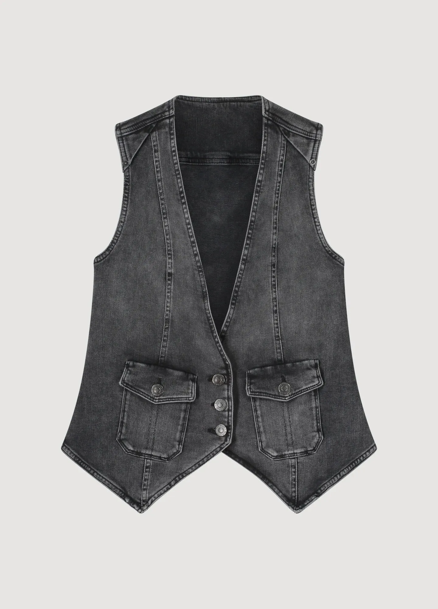 Gilet in Black Denim