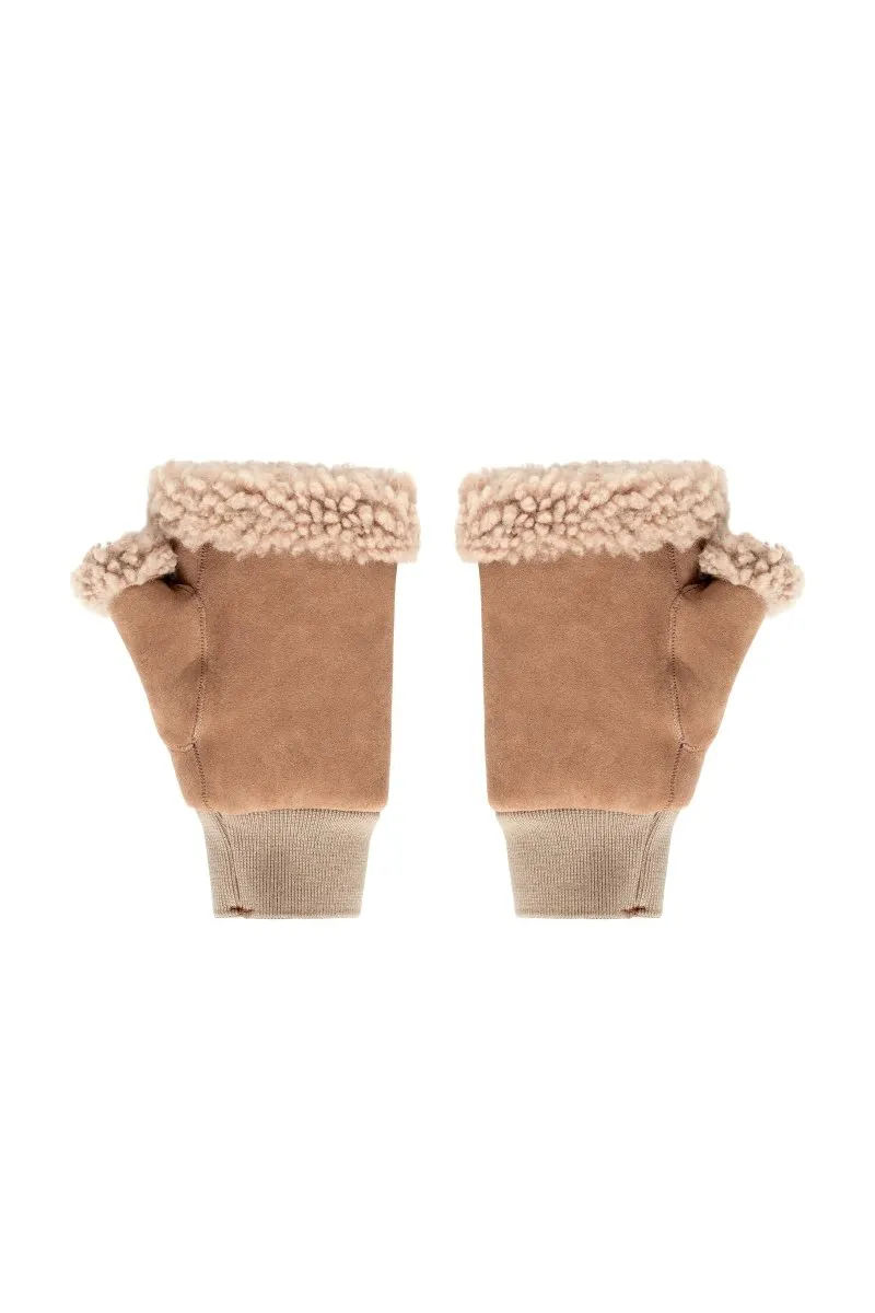 Gisella Women’s Shearling Gloves - Camel