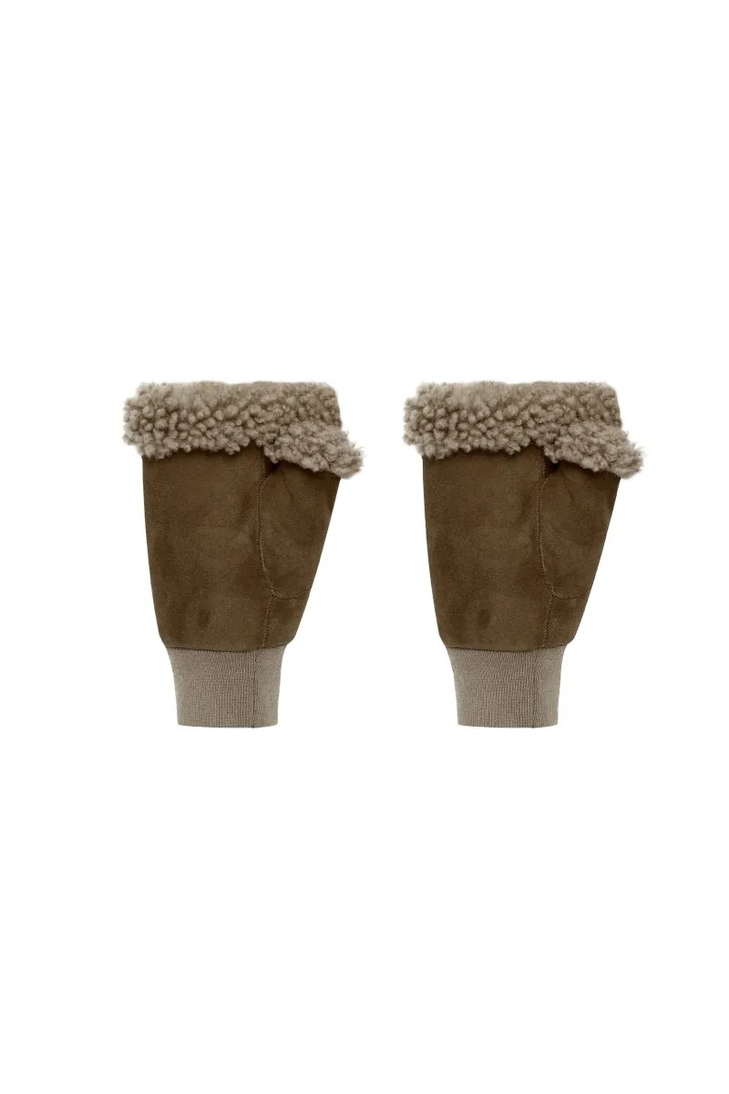 Gisella Women’s Shearling Gloves - Khaki