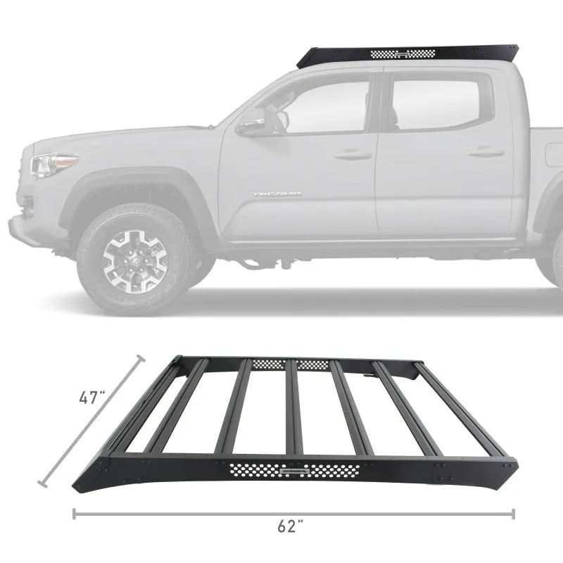 Go Rhino 5933000T Ceros Low Profile Roof Rack 2016-2024 Toyota Tacoma Crew Cab (No Drill)