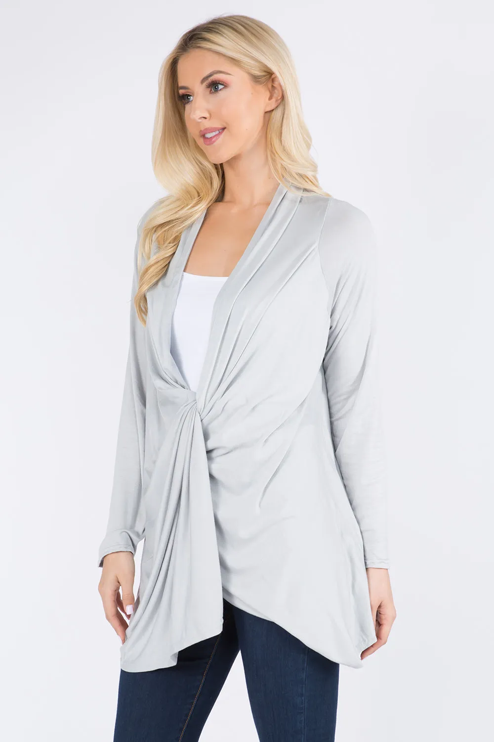 GPW-250 solid color multi way cardigan